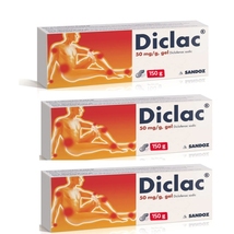 3 PACK Diclac 5% gel pain, inflammation in muscles, joints x150 grams Sandoz - £57.39 GBP