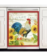 Country Rooster and Sunflowers Farmhouse Dishwasher Cover Magnet Kitchen... - $30.64 CAD