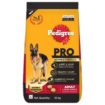 Pedigree PRO Adult Dry Dog Food for Large Breed Active Dog, 10kg Pack - £179.82 GBP