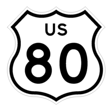 An item in the Home & Garden category: US Route 80 Sticker Decal R1033 Highway Sign Road Sign