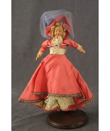 Vintage Toy French Pink Fancy Dress Costume 1940&#39;s Celluloid Doll 8&quot; Strung - £22.83 GBP