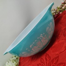 Vintage PYREX 4qt Amish Butterprint Cinderella Turquoise Blue Mixing Bowl 444 - $54.98