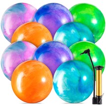 10 Pcs 15&quot; Marbleized Bouncy Balls Pvc Inflatable Ball Colorful Play Ball Big Ba - £43.95 GBP