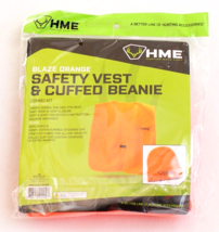 HME Blaze Orange Safety Hunting Vest and Knit Cuff Beanie Men&#39;s One Size - $24.74