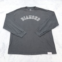 Diamond Shirt Mens XL Black Logo Print Round Neck Long Sleeve Casual Top - £20.17 GBP