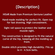 Fits Ruger SR 22/ 22 LR 4.5”BBL Leather Belt Holster Open Top #1389# RH image 6