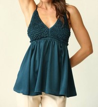 Gigio satin halter open back top Teal - $47.43 CAD
