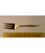Serving Meat Fork Vtg Carlyle Silver Golden Bouquet Gold Plate Used - £5.49 GBP