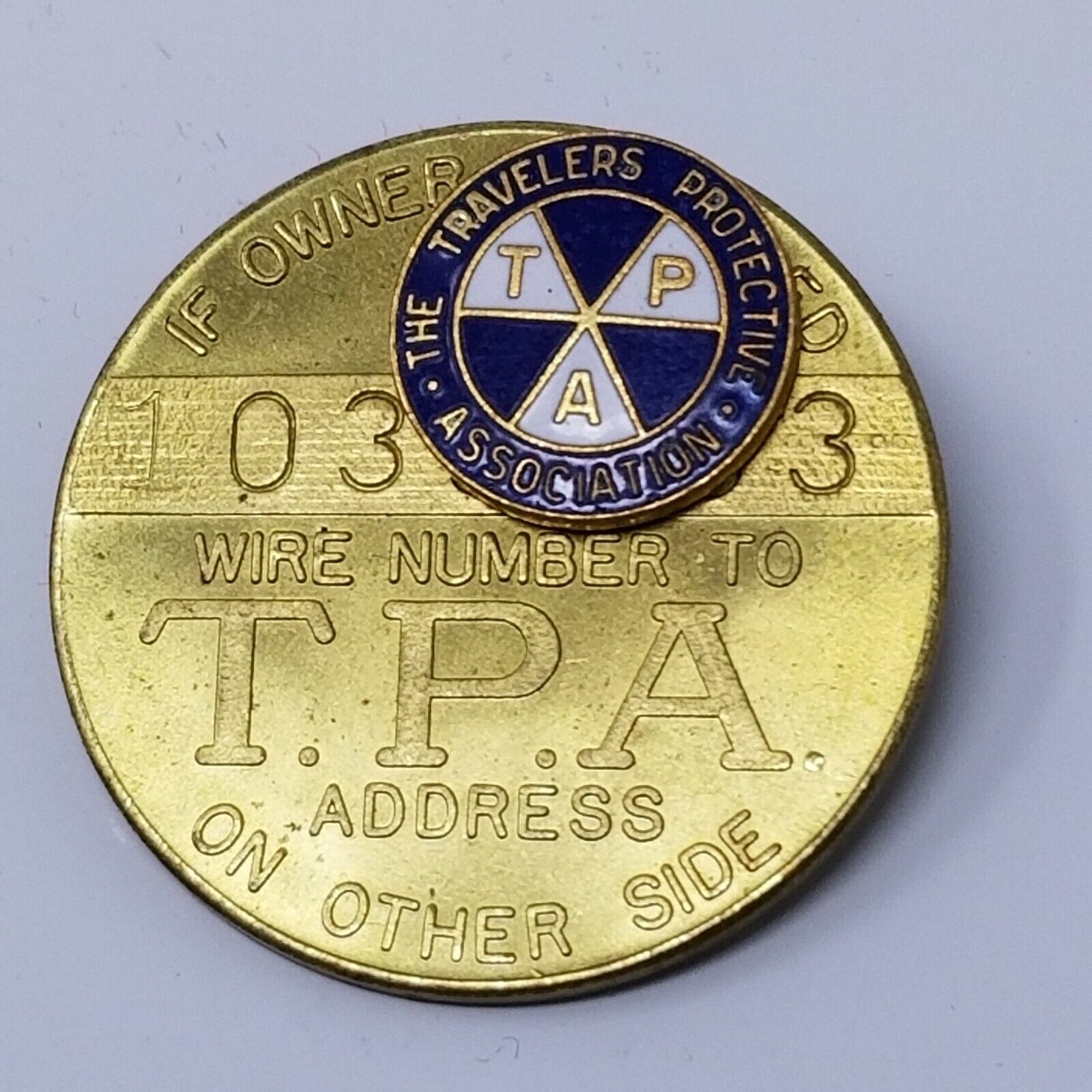 Primary image for Traveler Protective Association St. Louis Missouri Pin Vintage Brass Enamel