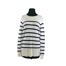 Old Navy Womens Size Medium Navy White Striped Sweater Loose Knit - £9.78 GBP