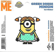 Despicable Me Green Dress Minion Figure Peel Off Car Sticker Decal NEW UNUSED - £2.36 GBP