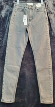 Topshop Jeans Womens Size 4 Gray Denim Cotton Pockets Skinny Leg Flat Front - £19.76 GBP