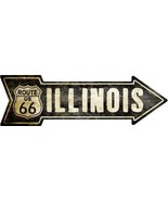 Vintage Route 66 Illinois Novelty Metal Arrow Sign - €21,53 EUR