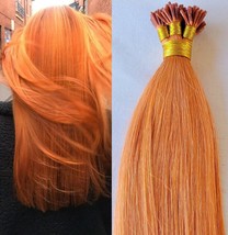 18&quot;,22&quot; 100grs,125s,I Tip (Stick Tip)Fusion Human Hair Extensions #Sunset Orange - £87.04 GBP+