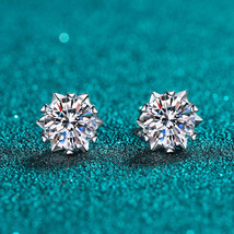 GRA Certified Round Cut 6-Heart-Prong 0.3 - 2ct Moissanite S925 Stud Ear... - $65.00+