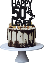 Grad Вao, Level 50Th Birthday Cake Topper for Man Video Game Decoration , Funny  - £8.43 GBP