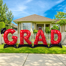 Graduation Party Decorations-Red Standing &#39;Grad&#39; Foil Balloon Phrase - Perfect G - £27.00 GBP