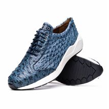Marco Di Milano Genuine Ostrich Skin Luxury Sneaker Shoes Varenna Blue Jeans image 2