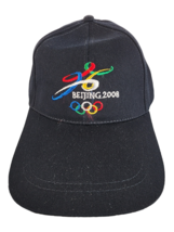 BEIJING CHINA 2008 Olympics Embroidered Logo Hat Strapback Cap Black Colored - £9.82 GBP