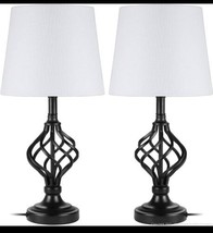 QIANHUIHUI Retro Traditional Table Lamps Set of 2. Spiral Cage Design - £55.38 GBP