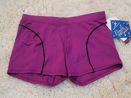 Motionwear Womens Dance Shorts Adult Large Purple Black New Nwt - $26.88 CAD