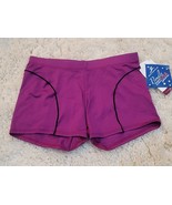 Motionwear Womens Dance Shorts Adult Large Purple Black New Nwt - $27.00 CAD