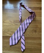 Lanvin Pink Mens Tie 100% Silk Striped Made In Italy - $28.14