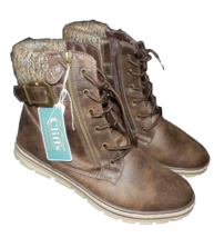 New Womens 10 Cliffs Brown Kelsie Boots C27356 Zipper Knit Cuff Lightweight - £39.52 GBP
