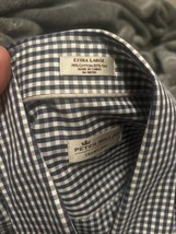 PETER MILLAR Crown Mens Shirt Blue Gingham Check Button Down Shirt XL Rn 100308 - £31.11 GBP