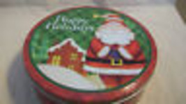 Decorative Metal Tin, Happy Holidays Santa Claus With House - £11.73 GBP