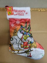 Dr. Seuss The Grinch Red Naughty and Nice Holiday Christmas Stocking NEW NWT - £11.76 GBP