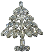 Signed Napier Rhinestones Christmas Tree Brooch Pin Jewelry Vintage 2 in... - £59.94 GBP
