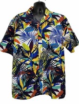 Hawaiian Shirt Men’s Multicolour Leaf Relaxed Fit By Fueteventura Ocean ... - £14.67 GBP