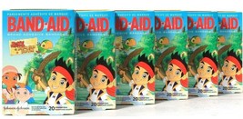 6 Boxes Band-Aid Jake &amp; The Never Land Pirates 20 Count Assorted Sizes Bandages - £25.65 GBP