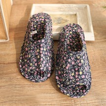 25cm Vintage Floral Home Shoes Slippers Women Cotton Fabric House Slipper Sewing - £12.28 GBP