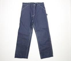 Vtg 90s Carhartt Mens 36x32 Distressed Spell Out Wide Leg Carpenter Jeans USA - £62.06 GBP