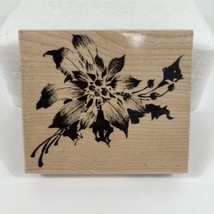 2808L Winter Glow! Rubber Stamp Penny Black 2003 Poinsettia Flower Wood-Mounted - £11.86 GBP