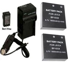 TWO 2 Batteries + Charger for Leica X2 Digital Camera - £27.56 GBP