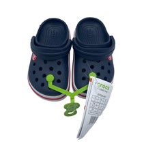 Crocs Crocband Clog Shoes Slip On Navy Blue Red Summer Toddler Kids 8   - £23.73 GBP