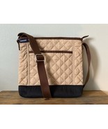 VTG Lands’ End Colorblock Quilted Crossbody Hipster Bag Purse Brown Tan ... - $731.80 MXN