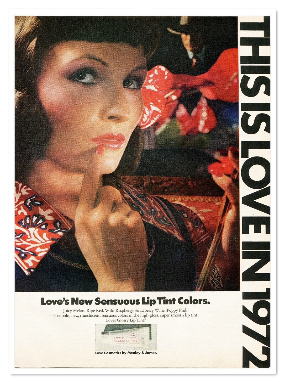 Primary image for Menley & James Love Cosmetics Lip Tint Vintage 1972 Full-Page Magazine Ad