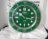 invicta stainless steel pro diver 14 inch green face wall clock water re... - $229.90