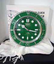 invicta stainless steel pro diver 14 inch green face wall clock water re... - $229.90