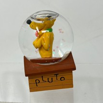 Walt Disney Store PLUTO Doghouse Mini Miniature Glitter Snow Globe - Yellow - £18.23 GBP