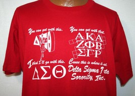 Vintage 90s Delta Sigma Theta African American Sorority 50/50 Red T-SHIRT Xl - £71.23 GBP