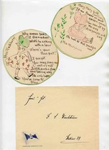 2 Hand Drawn &amp; Written Holly Hobbie Round Poems in Holland America Envelope - £68.04 GBP