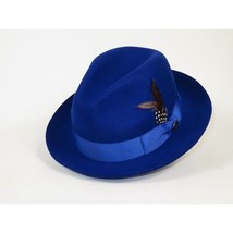 Men Bruno Capelo Fedora Hat Wool 100% Fine Australian Wool Marco MC924 Royal image 2