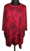 Torrid Plus 5X-28 Relaxed Fit Red Floral 3/4 Sleeve Top - £23.69 GBP