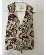 Vintage Saks Fifth Avenue Silk Tie Back Suit Separate Vest Size Large - $39.99