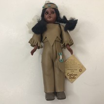 Vintage Native American Indian Doll Carlson Blackfoot Chief Moving Eyes 7&quot; - £12.72 GBP